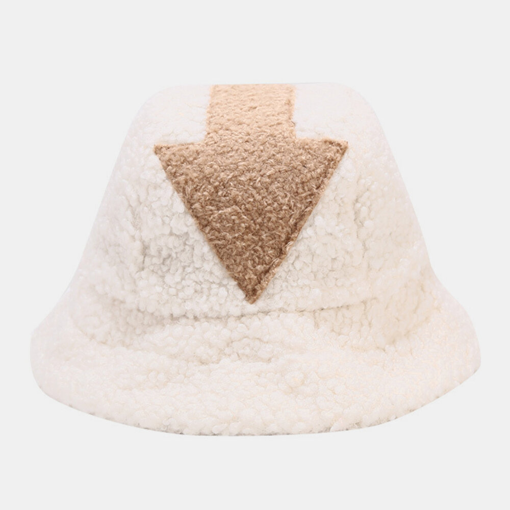 Unisex winter thermische muts Warm houden Soft Pijlpatroon Casual matchpaarhoed Bucket-hoed