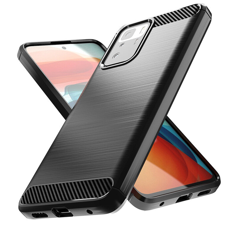 Bakeey for POCO X3 GT Case Carbon Fiber Texture Shockproof TPU Protective Case Back Cover