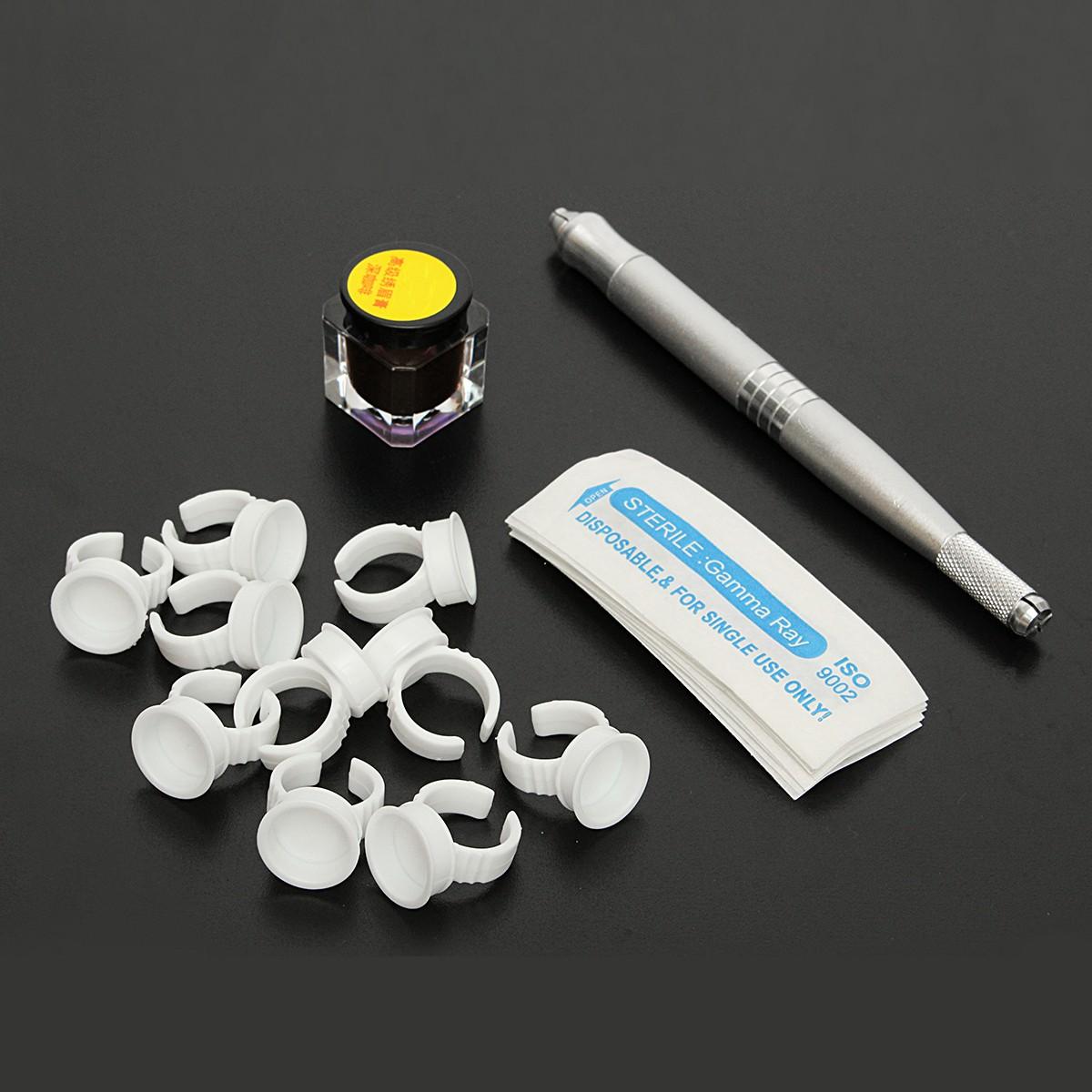 Image of Permanent 3D Make up Augenbraue Tattoo Pen 18 Nadel 5ml Pigment Kits