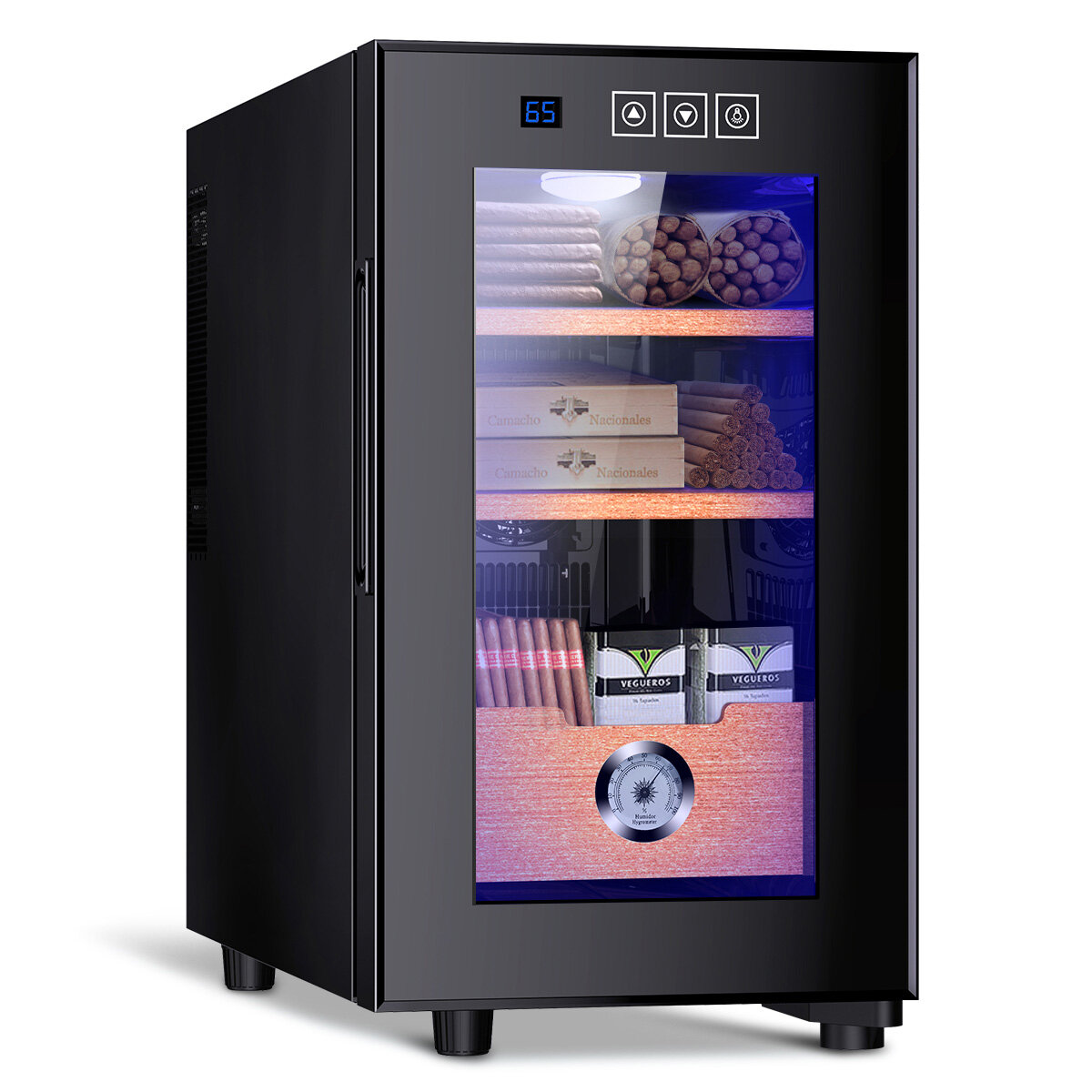 NeedOne Electronic Cooler Humidor,150 capacity, with Spanish Cedar Wood Shelves (23L-150 Capacity)