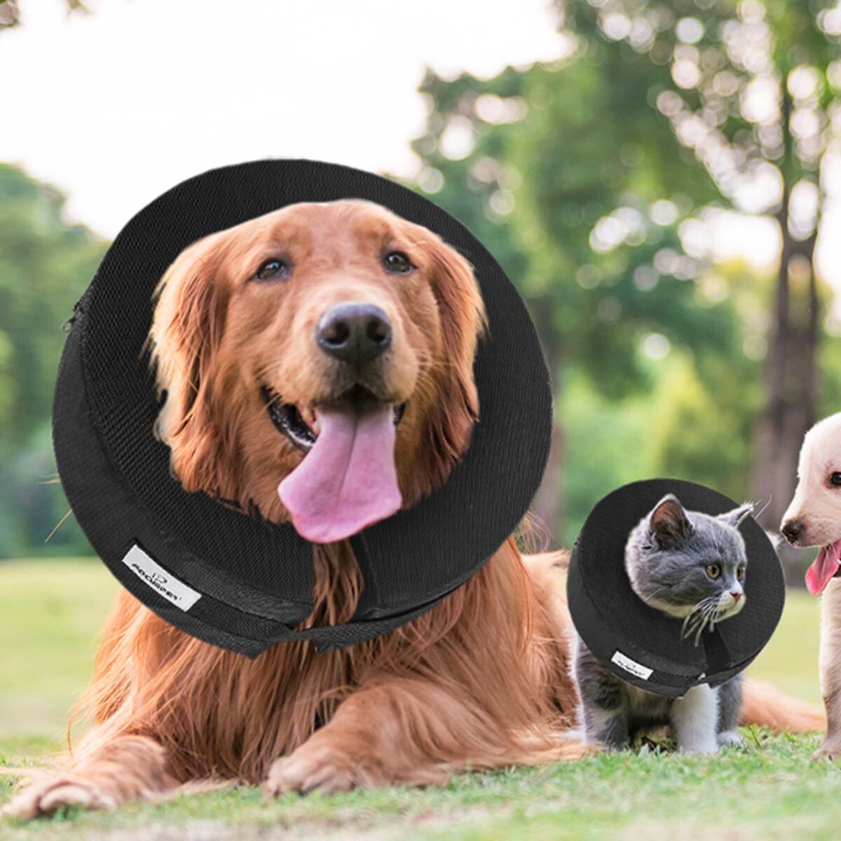 Zachte halsband voor honden, halsband van traagschuim voor honden en katten, verstelbare beschermend