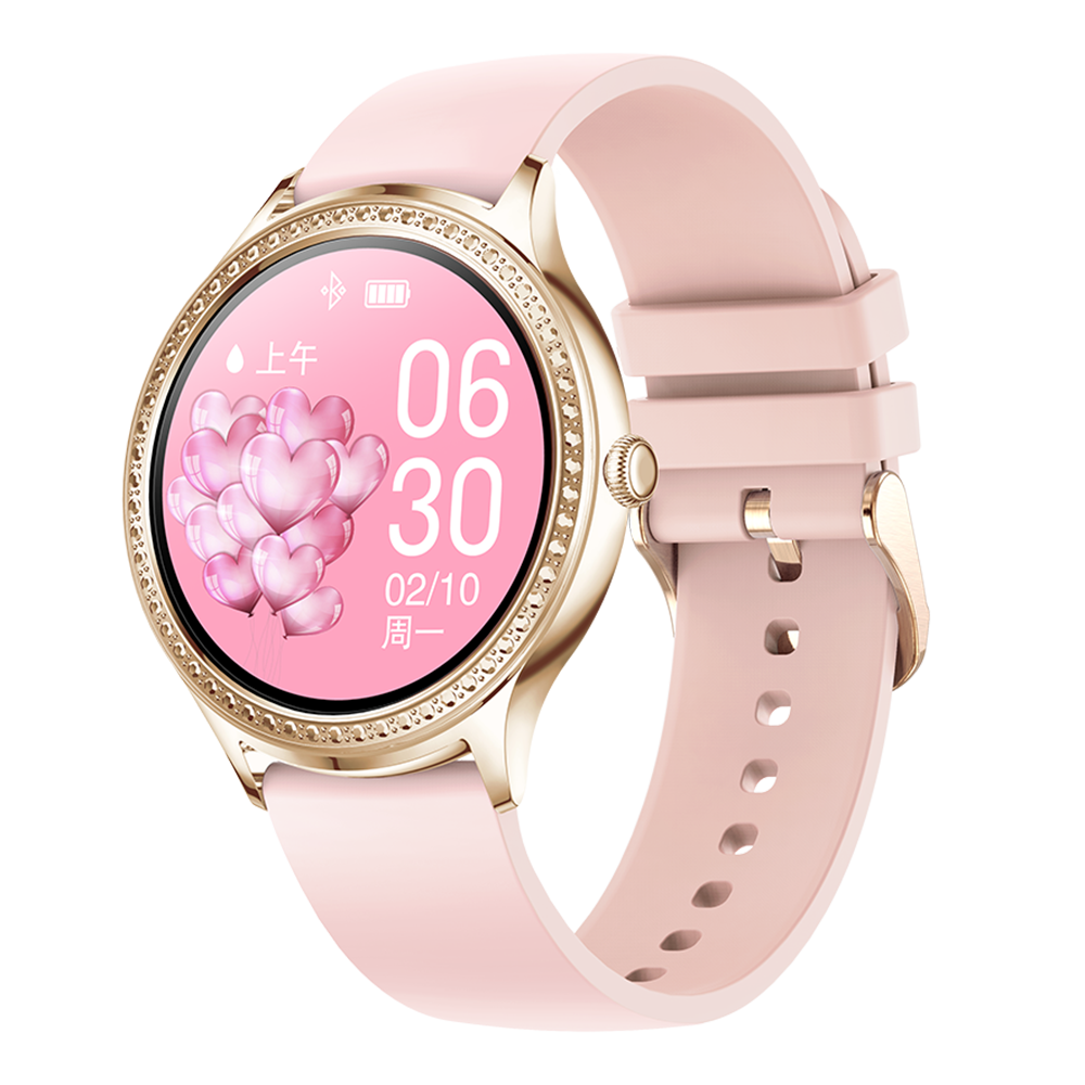 Ak35 1.32 inch 360*360 pixels full touch screen bluetooth 5.1 heart rate spo2 monitor body temperature measurement 30 days standby ip68 waterproof smart watch
