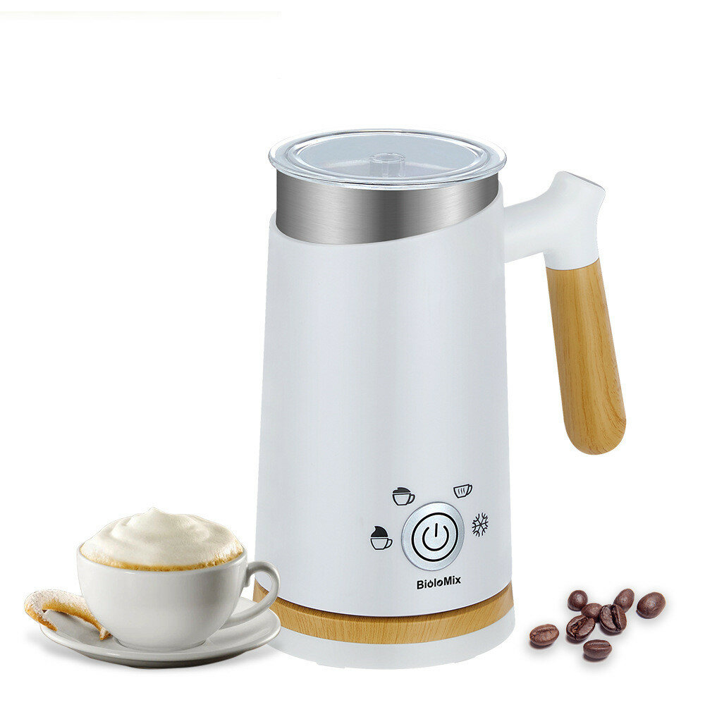 

BioloMix Milk Frother 4 in 1 Electric Milk Steamer for Hot and Cold Milk Froth Coffee Foam Maker for Cappuccino, Latte,