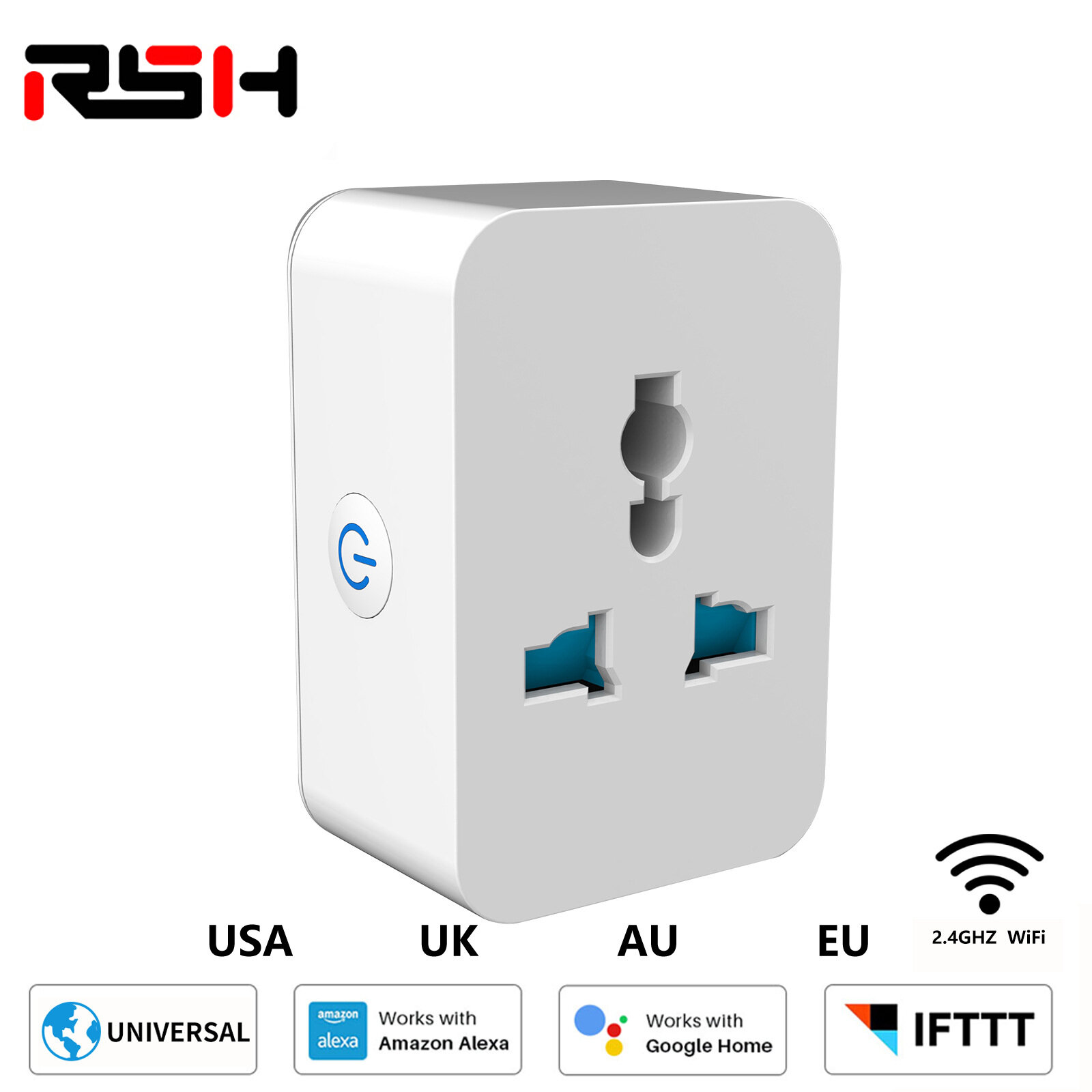 RSH US Plug WiFi And bluetooth Universal Socket Multi-function Conversion Socket 10A/16A Wifi Switch