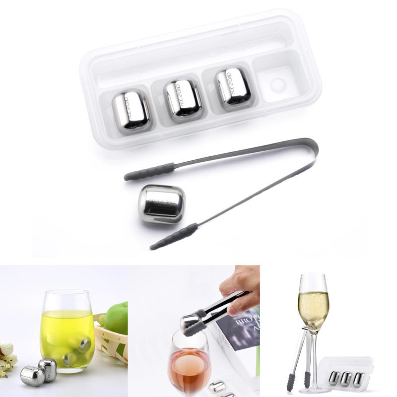  Circle Joy Ice Cubes 304 Stainless Steel Reusable Chilling Cool Ice Mold For Whiskey Wine