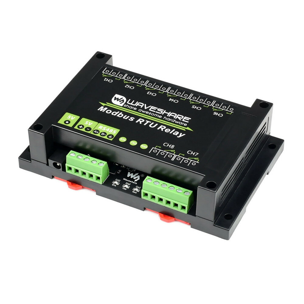 

Waveshare® Modbus RTU 8 Channel Relay Module Industrial Grade RS485 Interface with Multiple Isolation Protection Circuit