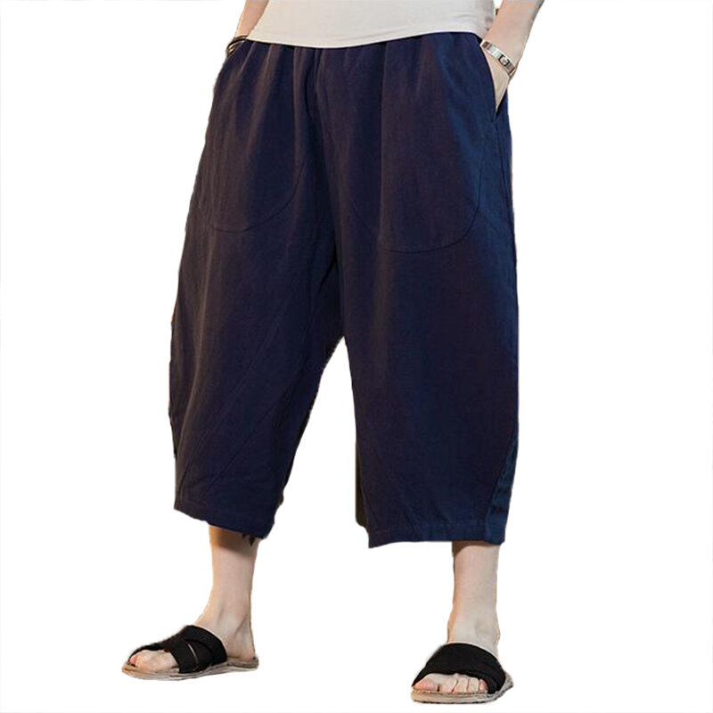 Men's chinese style cotton flax casual baggy trousers Sale - Banggood ...