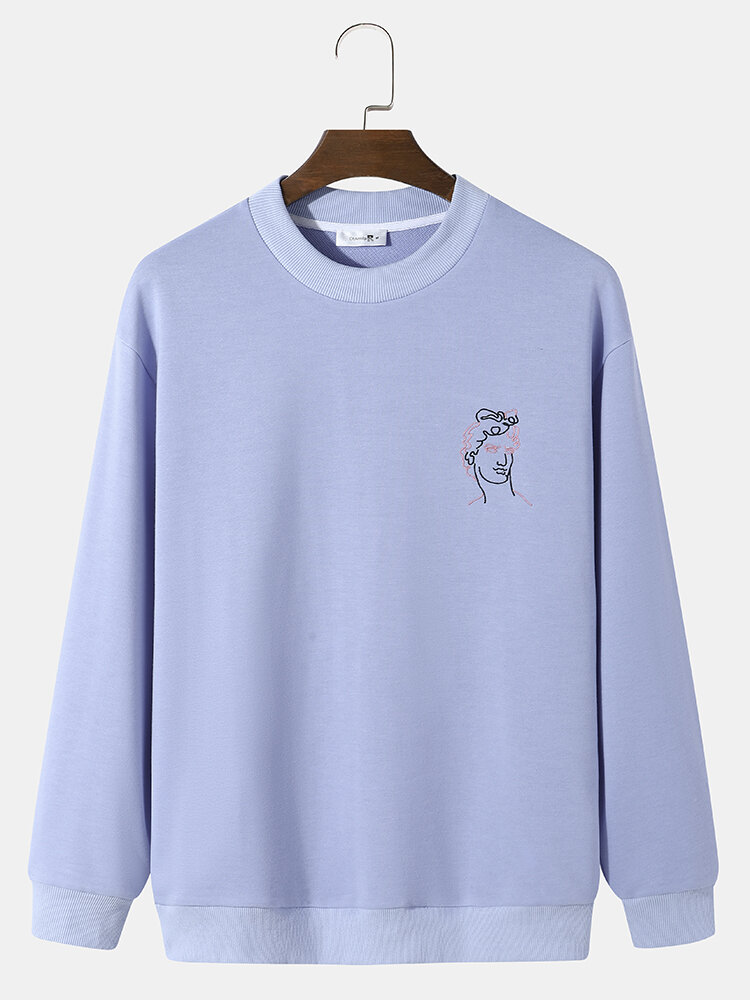 Heren figuurprint sweatshirt met ronde hals en lange mouwen voor buiten
