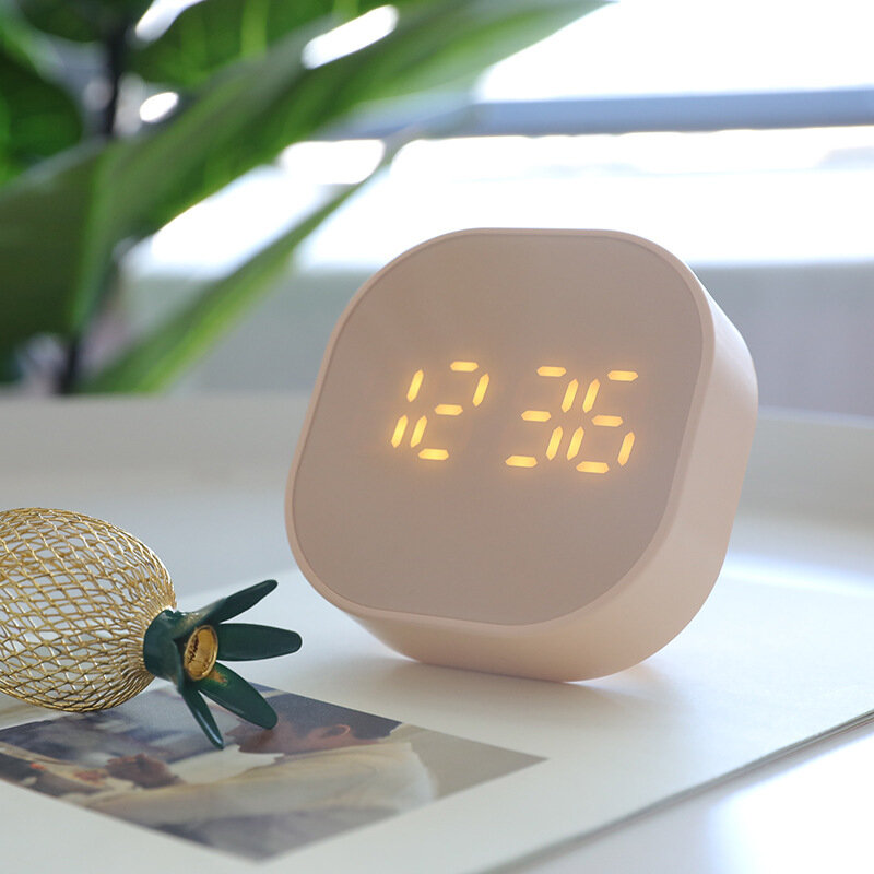 Timing Smart Small Alarm Clock Square Mini Cartoon Simple Digital Clock Luminous Electronic Clock
