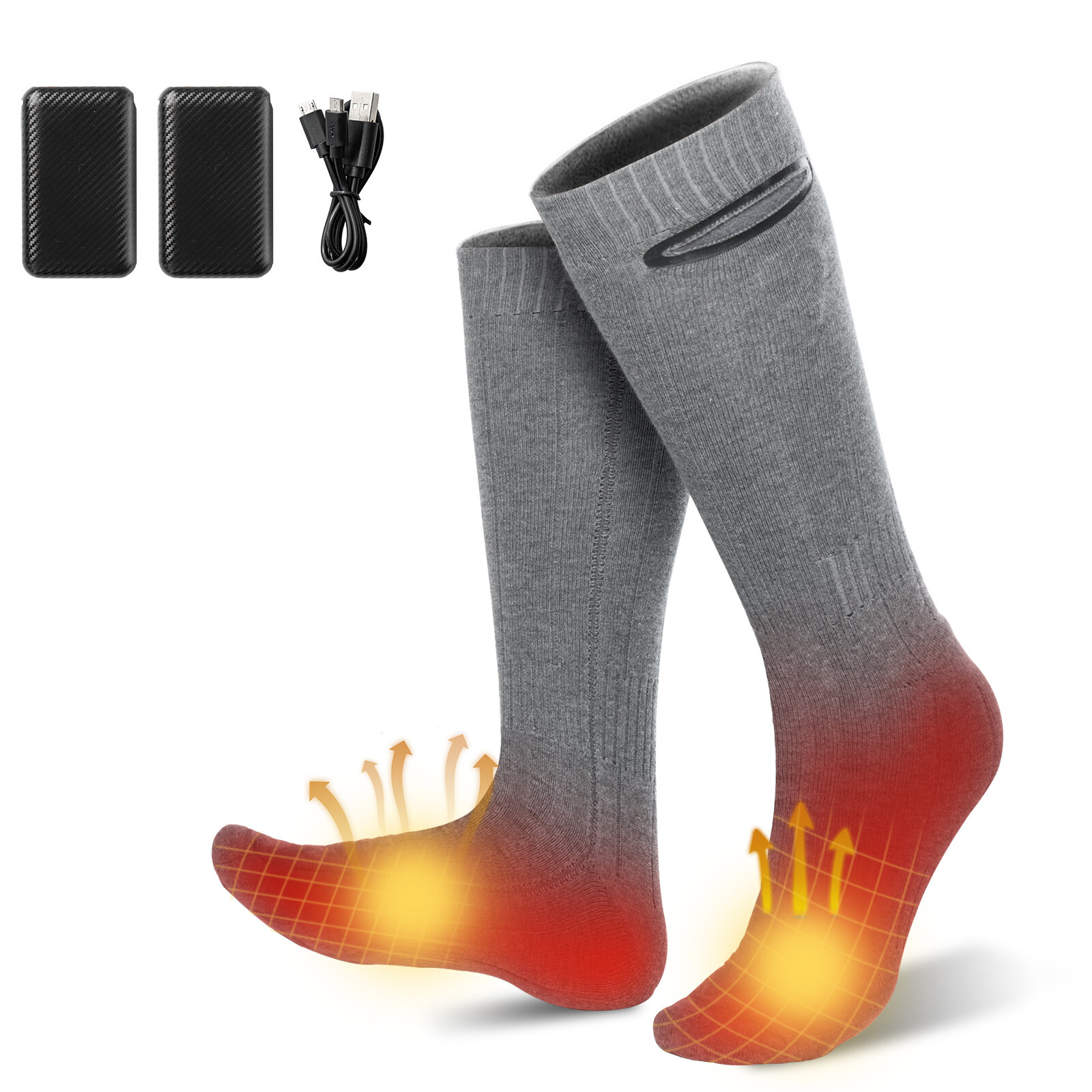 Unisex Heated Socks Electric Heated Socks Rechargeable 3.7v 4500mAh Foot Warmer Thermal Socks Warm W