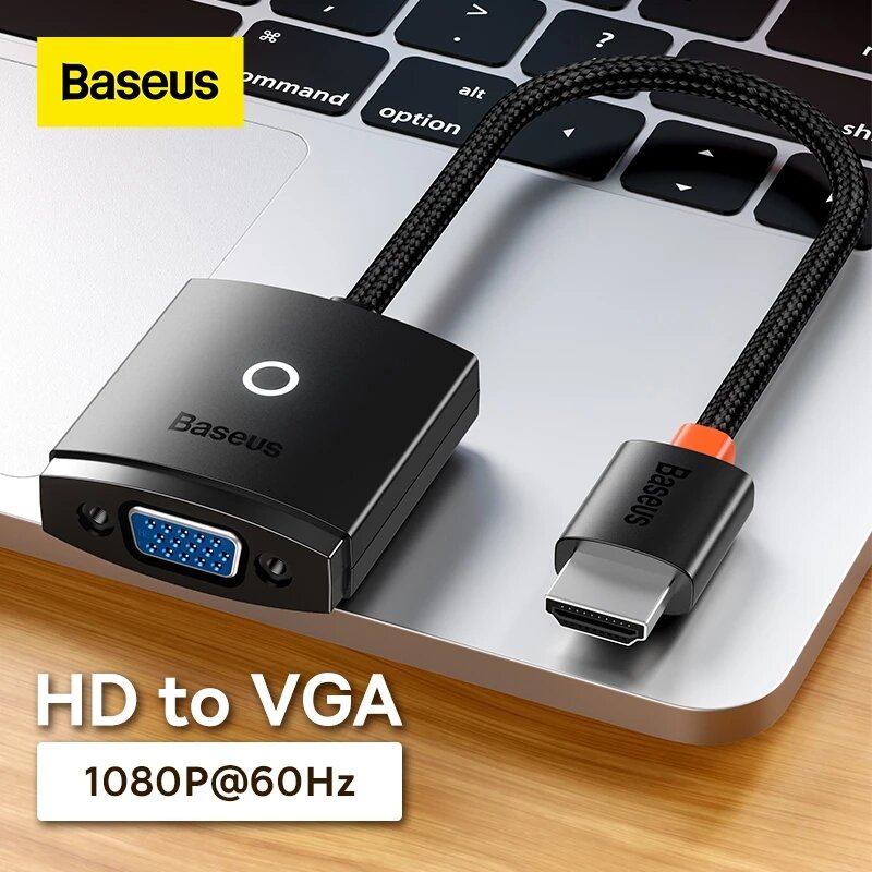 Baseus HDMI-compatible to VGA Adapter Converter For Laptop Projector Switch PS4 TV Mi Box