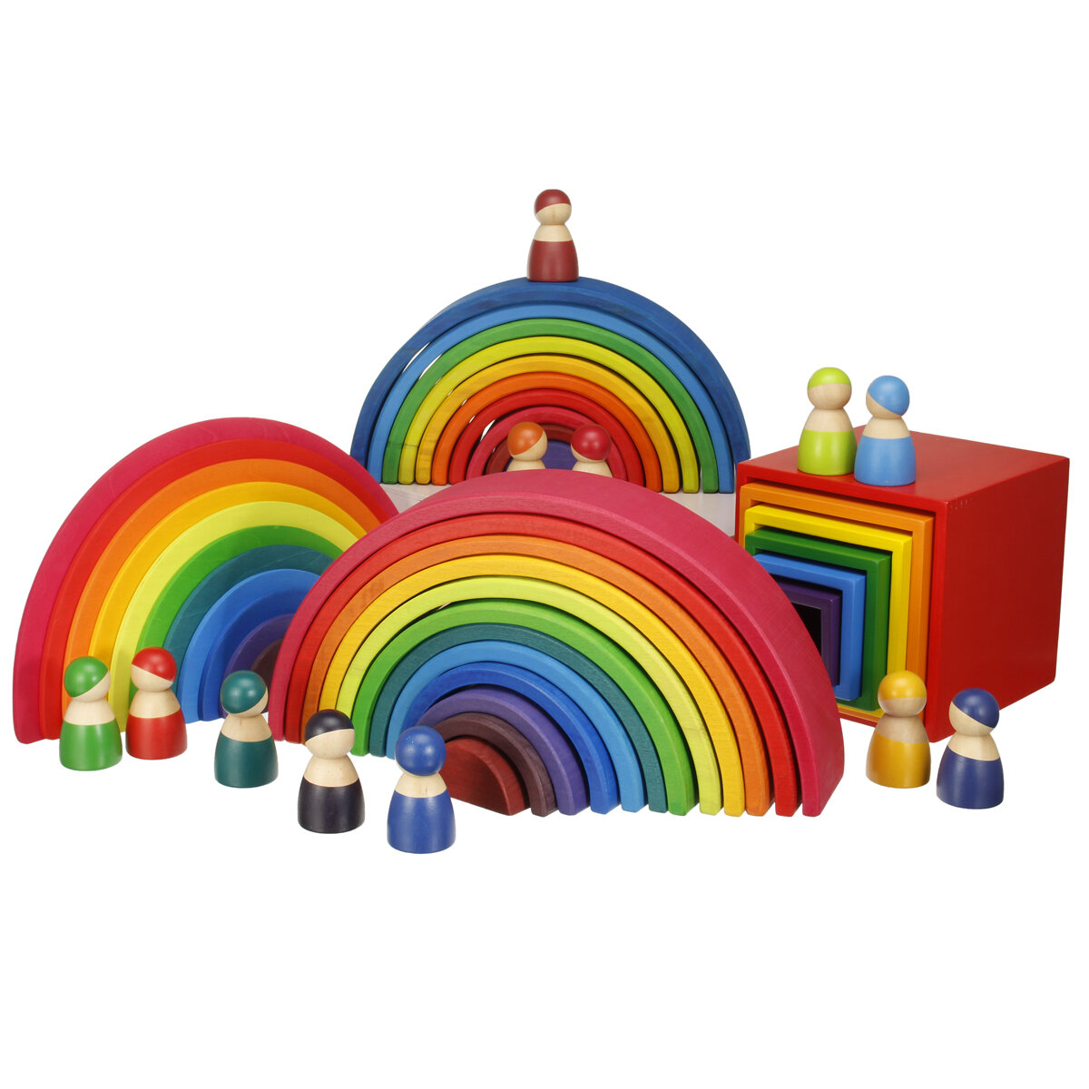 6/12PCS Colorful Wooden Baby Building Blocks Children Toy Kids Gifts Improve Creativity＆Thinking Ability