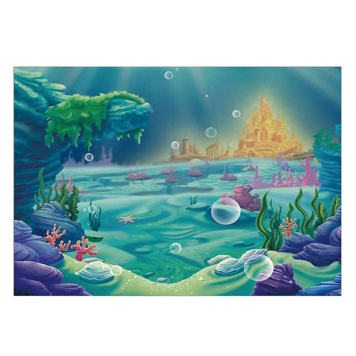 220x150cm 150x100cm Under Sea Mermaid Castle Blue Sea Fotografie Achtergrond Cartoon Achtergrond Kid
