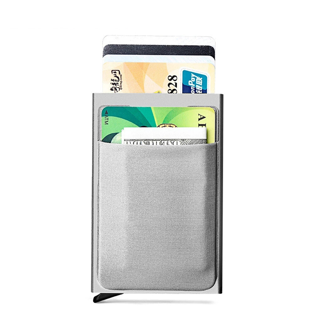 

New-Bring Metal Card Bag Aluminum Alloy RFID Blocking Protection Wallet With Back Slot Orderly Popup Design Card & Cash