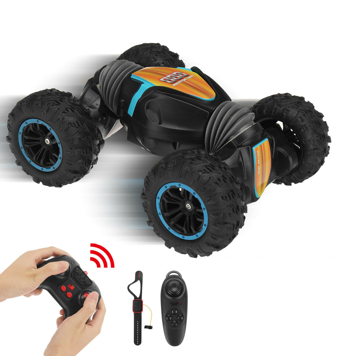 RC Stunt Car 2.4G 4WD Watch Induction Gesture Control Deformation Twisting 360? Spin Off-Road Kids C