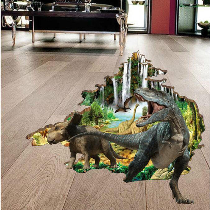 Image of Miico 3D Kreative PVC-Wand-Aufkleber-Ausgangsdekor-Wand-Kunst-entfernbarer Dinosaurier-Dekor-Aufkleber