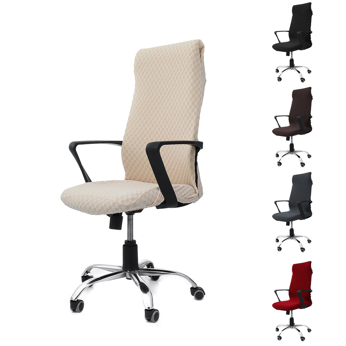 

45-56cm Office Chair Cover Removable Stretch Chair Protector Rotating Armchair Seat Slipcover for Home Office Chair Deco