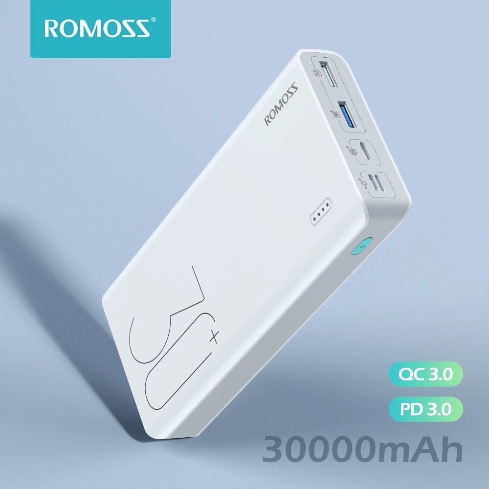 ROMOSS Sense 8 + 30000mAhパワーバンク3入力および3出力USB-CPD3.0 QC3.0 18WiPhone用急速充電12Pro最大SamsungGalaxy NoteS20ウルトラHuaweiMate40 OnePlus 8 Pro