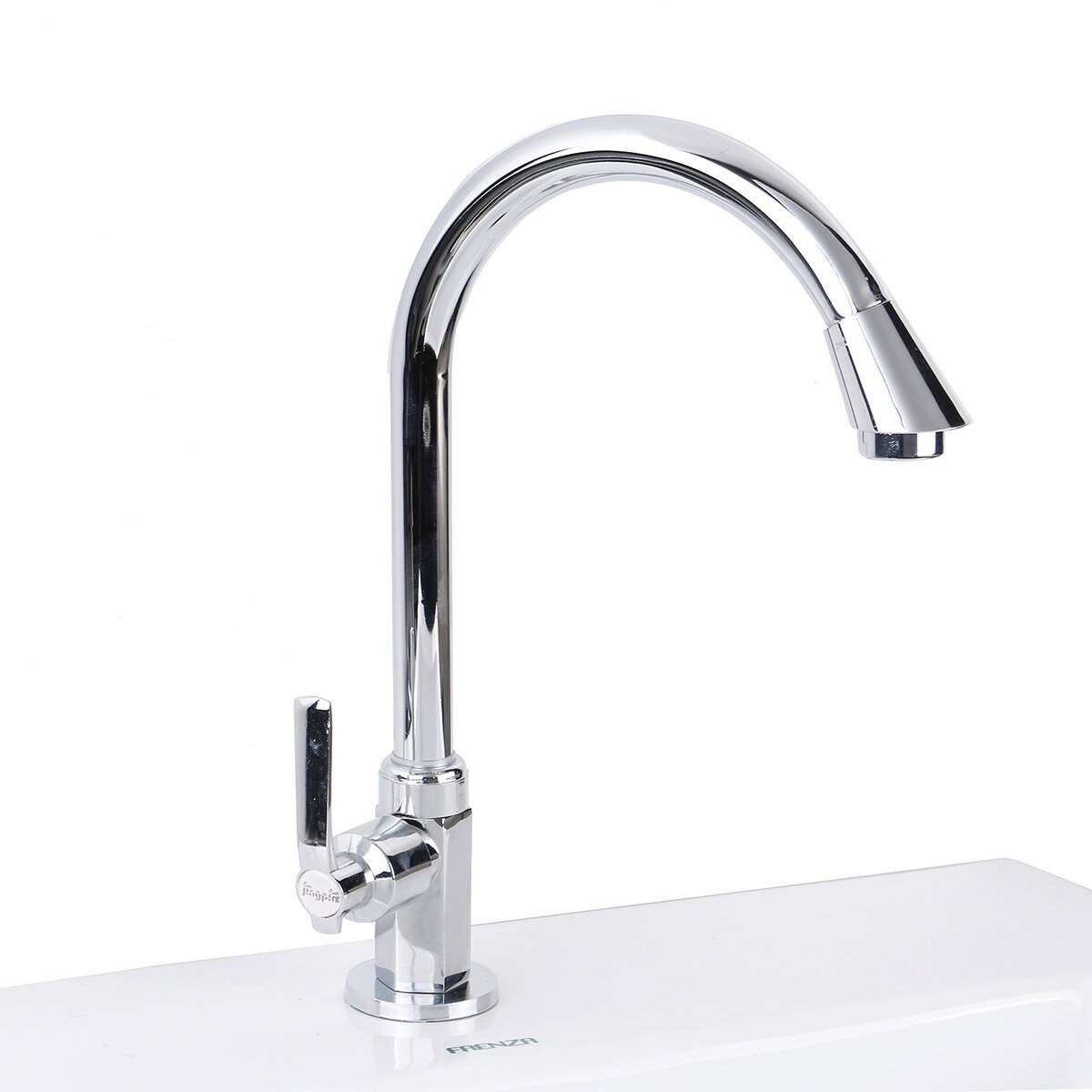 Kitchen Faucet Water-Saving Single-cold Vertical Wash Basin Stainless Steel Large Curved Universal Faucet