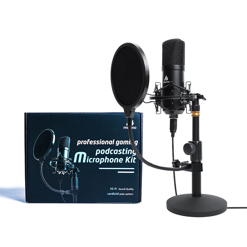 

MAONO A04T USB Condenser Microphone Cardioid Pattern HiFi Noise Reduction Microphone with Stable Tripod