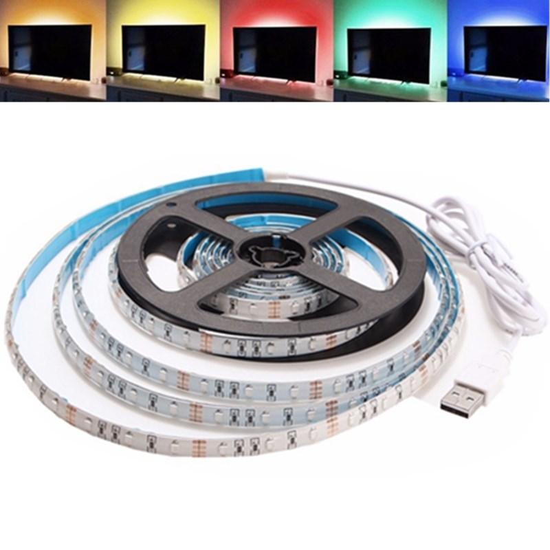 2M Waterdicht USB SMD3528 TV Achtergrond Computer LED Stripband Flexibel Licht DC5V
