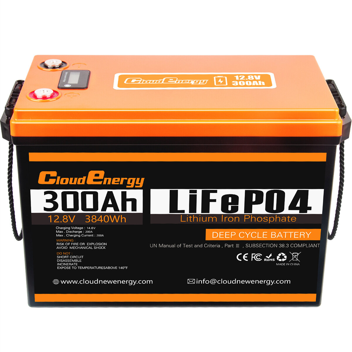 best price,cloudenergy,12v,300ah,lifepo4,lithium,battery,pack,3.84kwh,cl12,300b,discount