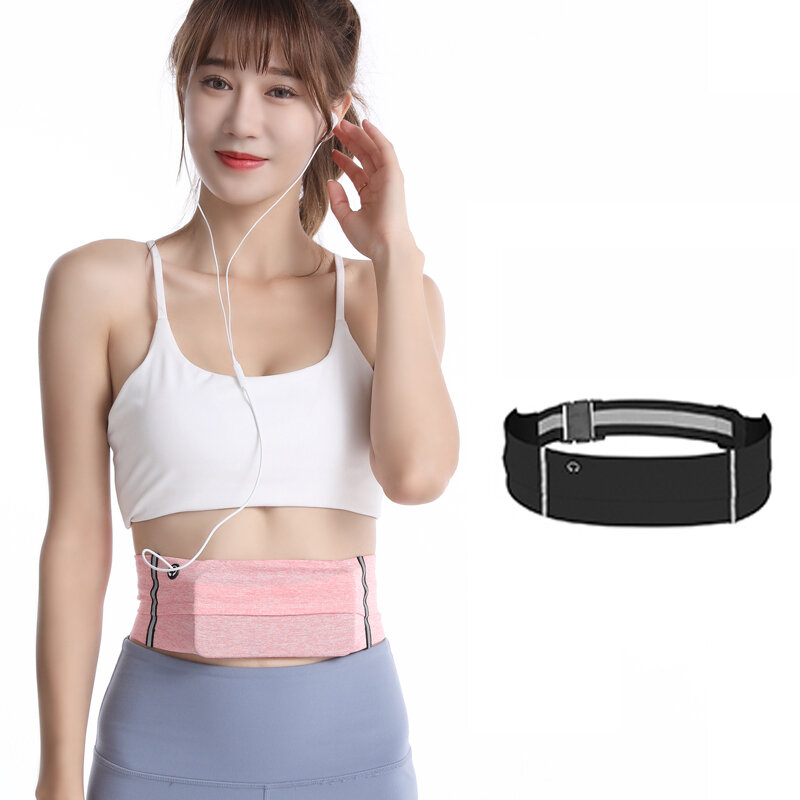 

Running Waist Bag Night Reflective Adjustable High Capacity Lightweight Sports Fanny Pack for Workout Fitness Cycling