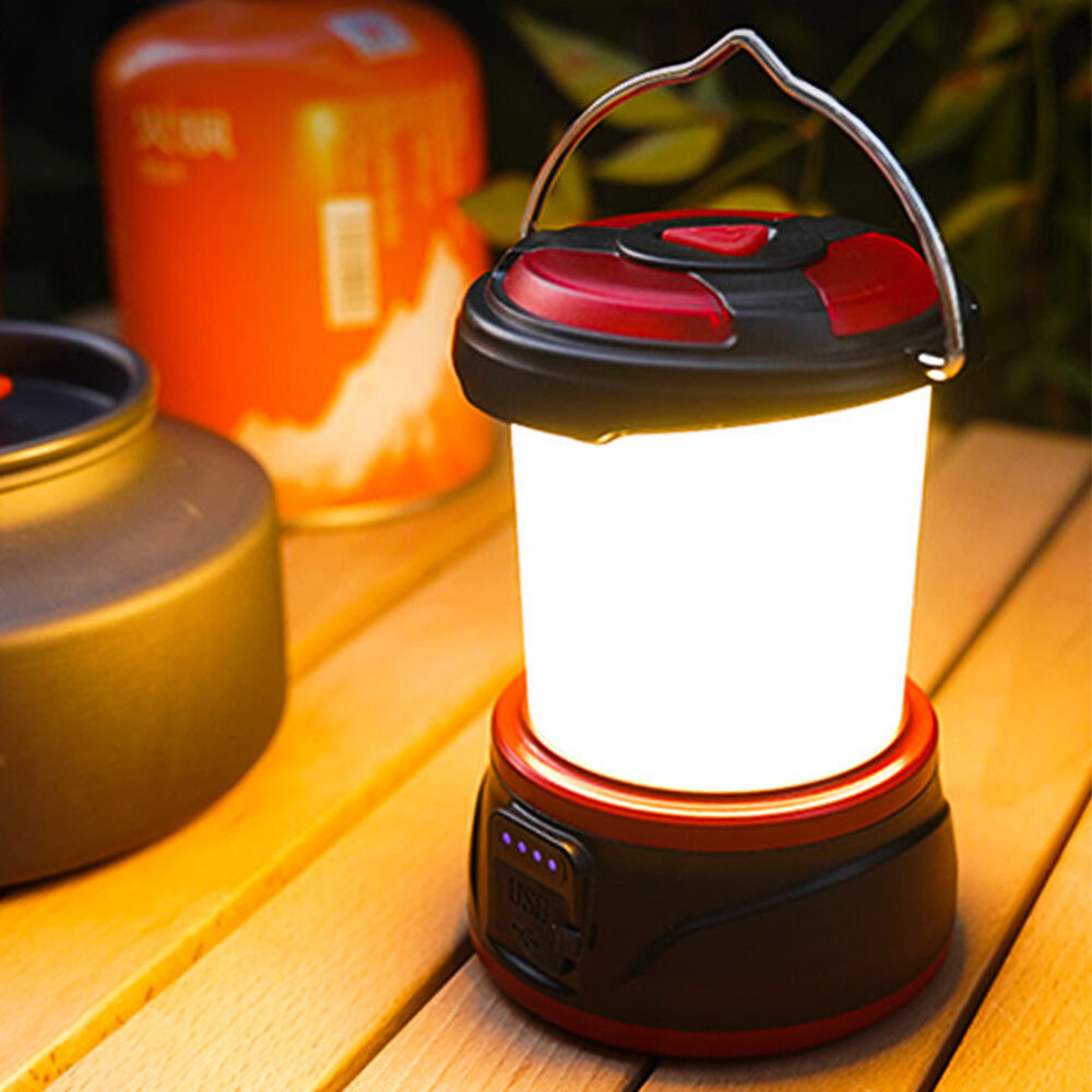 Przenośna latarka LED na kemping, oświetlenie zewnętrzne, wodoodporna lampa namiotowa, nocne światło, latarka kempingowa zasilana przez USB