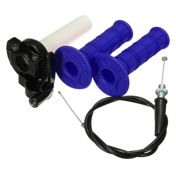 22mm Throttle Grips Twist With Cable Quick Action For 140cc 150cc Pit Dirt Bike Blue