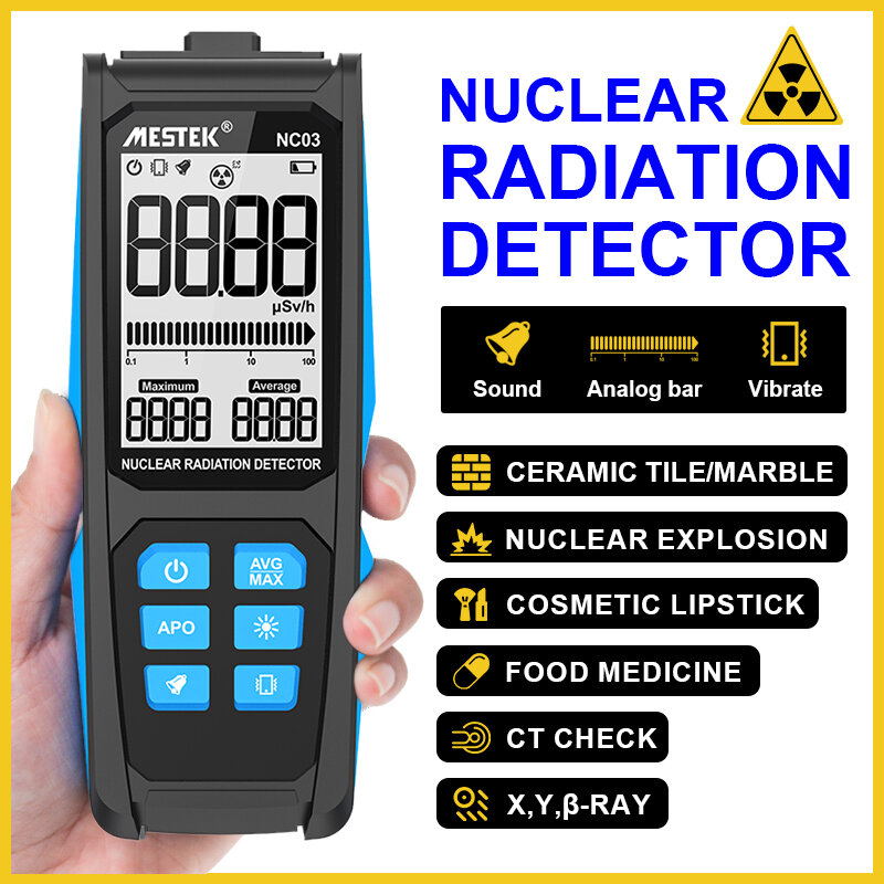 Mestek Nuclear Wastewater Geiger Counter Nuclear Radiation test Dosimeter X γ β ray Radioactivity Tester Marble Radioact
