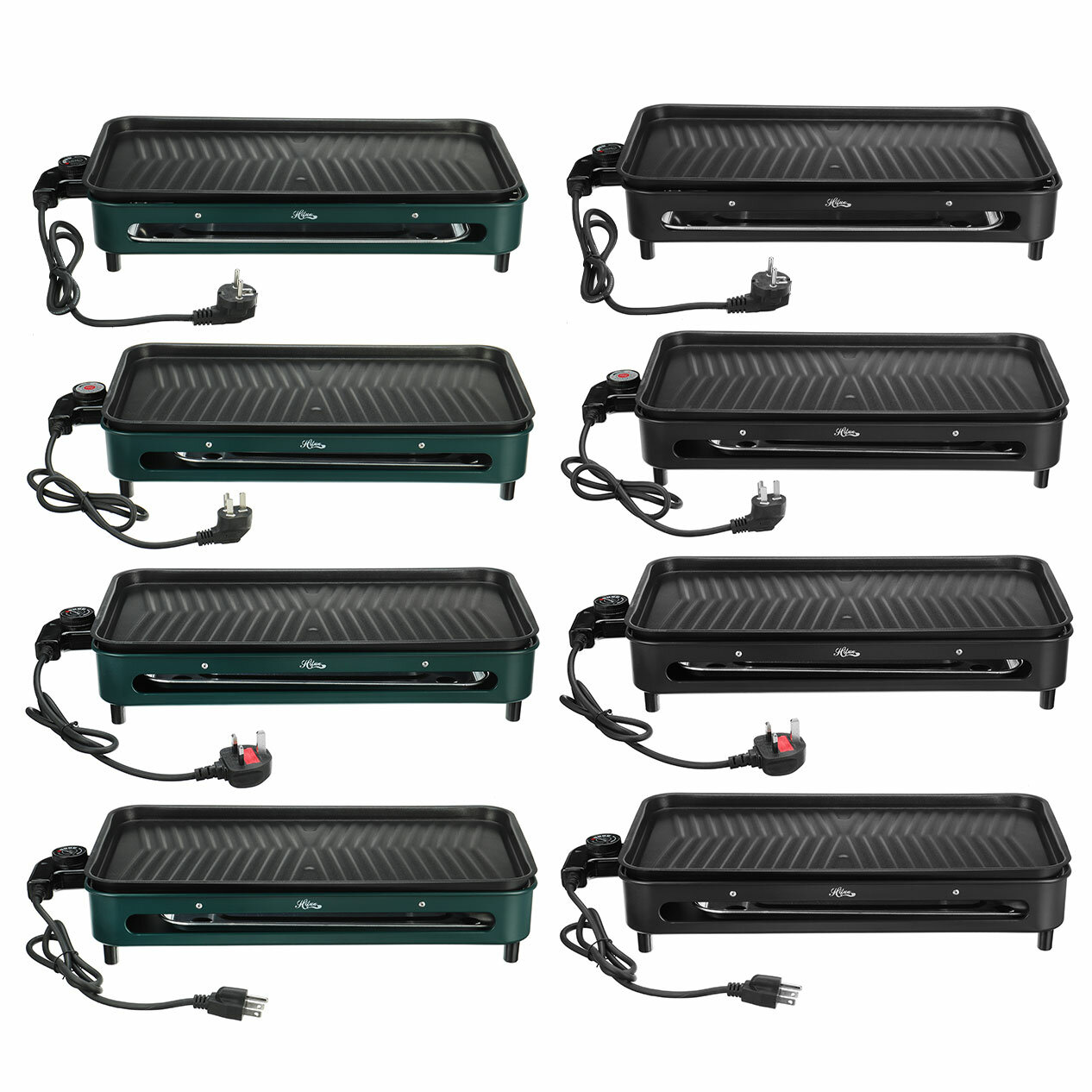 1500W 110V/220V Nonstick Electric Indoor Smokeless Grill Portable BBQ Grills with Recipes, Fast Heat