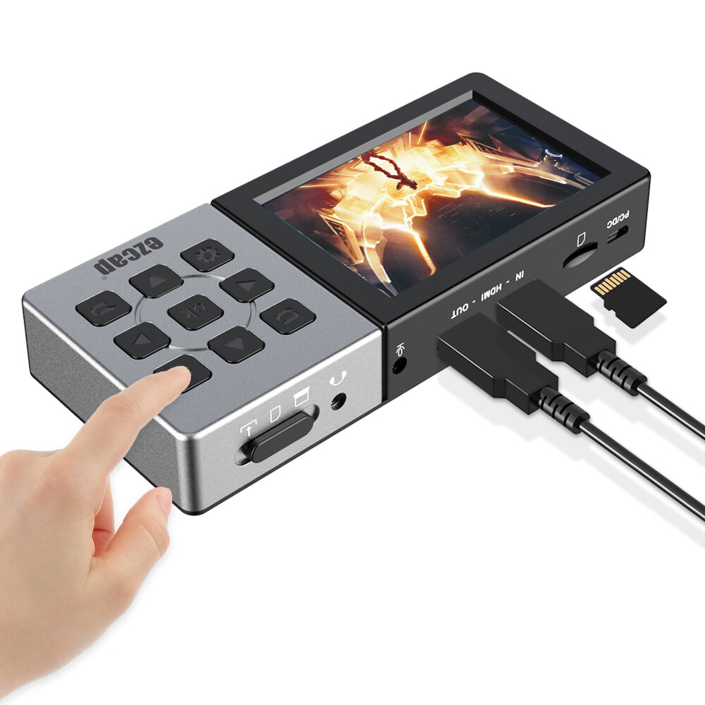 Ezcap273 HD 1080P 60fps AV/HDMI Audio Video Capture Card Game Recorder Recording Box To TF Card Can Playback Mic In Inpu
