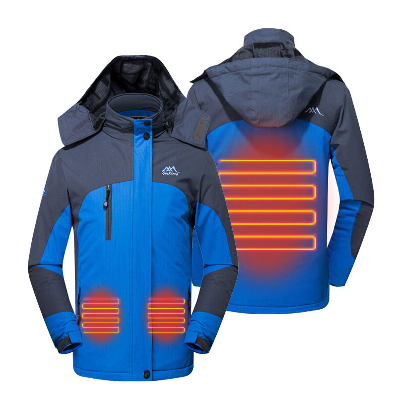 

TENGOO Windproof Jacket 3 Modes Adjustable Plus Velvet Thick Warm Coats Detachable Hood Anorak Jackets Outdoor Camping H