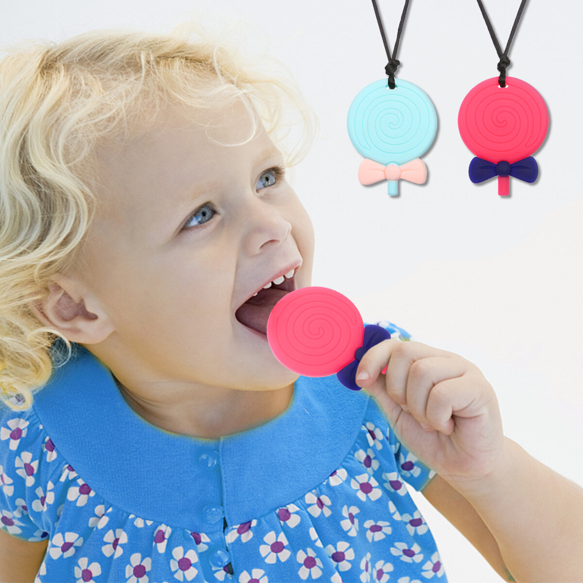 Lollipop Chewing Necklace 2 Pack Baby Playing Training
