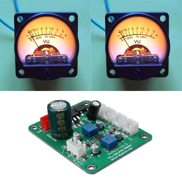 2 Pcs VU Meter Warm Backlight Recording Audio Level Amp With Driver Module