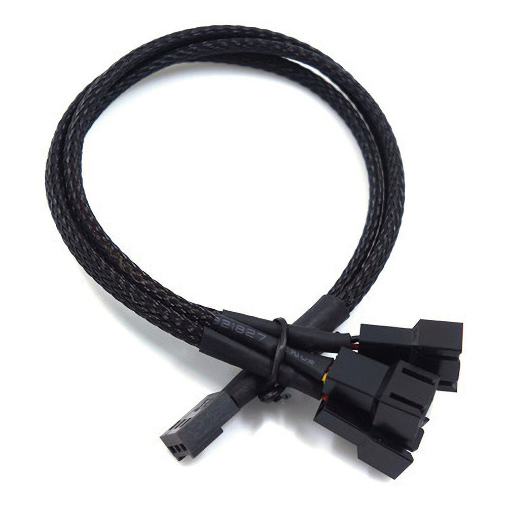 

3 Pin Fan Adapter Cable Sleeved Braided Adapter Splitter Cables 27cm CPU Fan Extension Power Cable 1 to 2/3 Converter