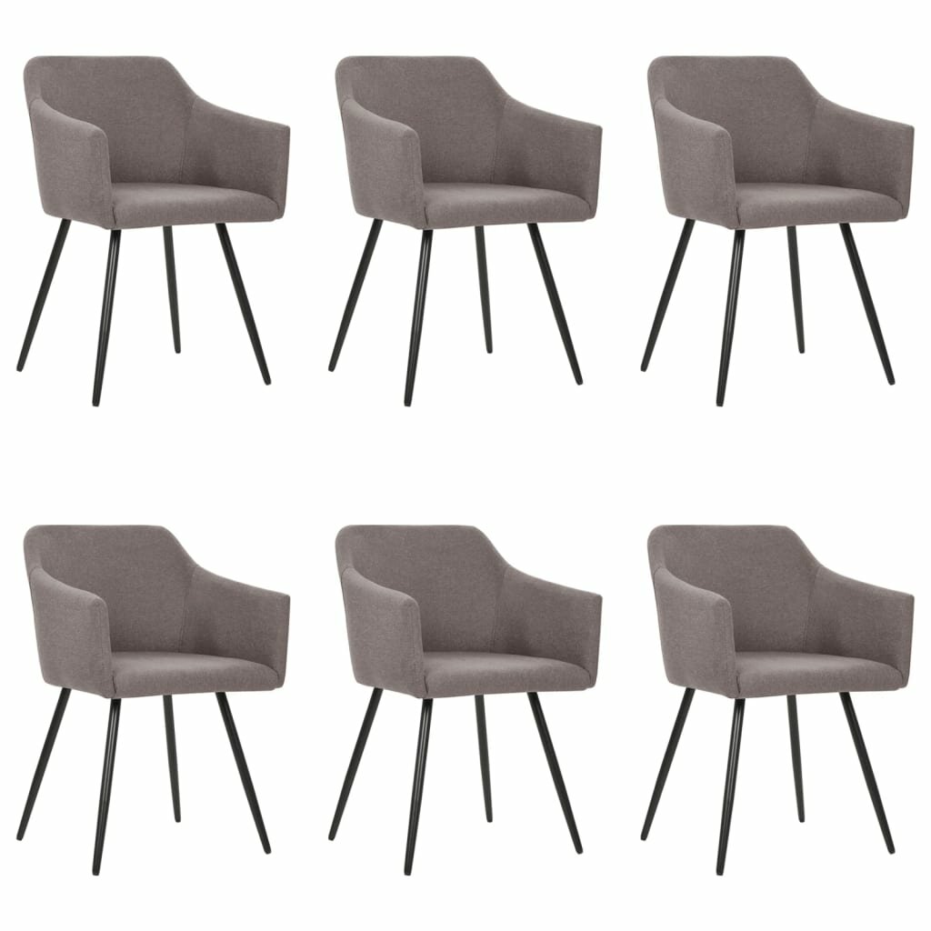 

Dining Chairs 6 pcs Taupe Fabric