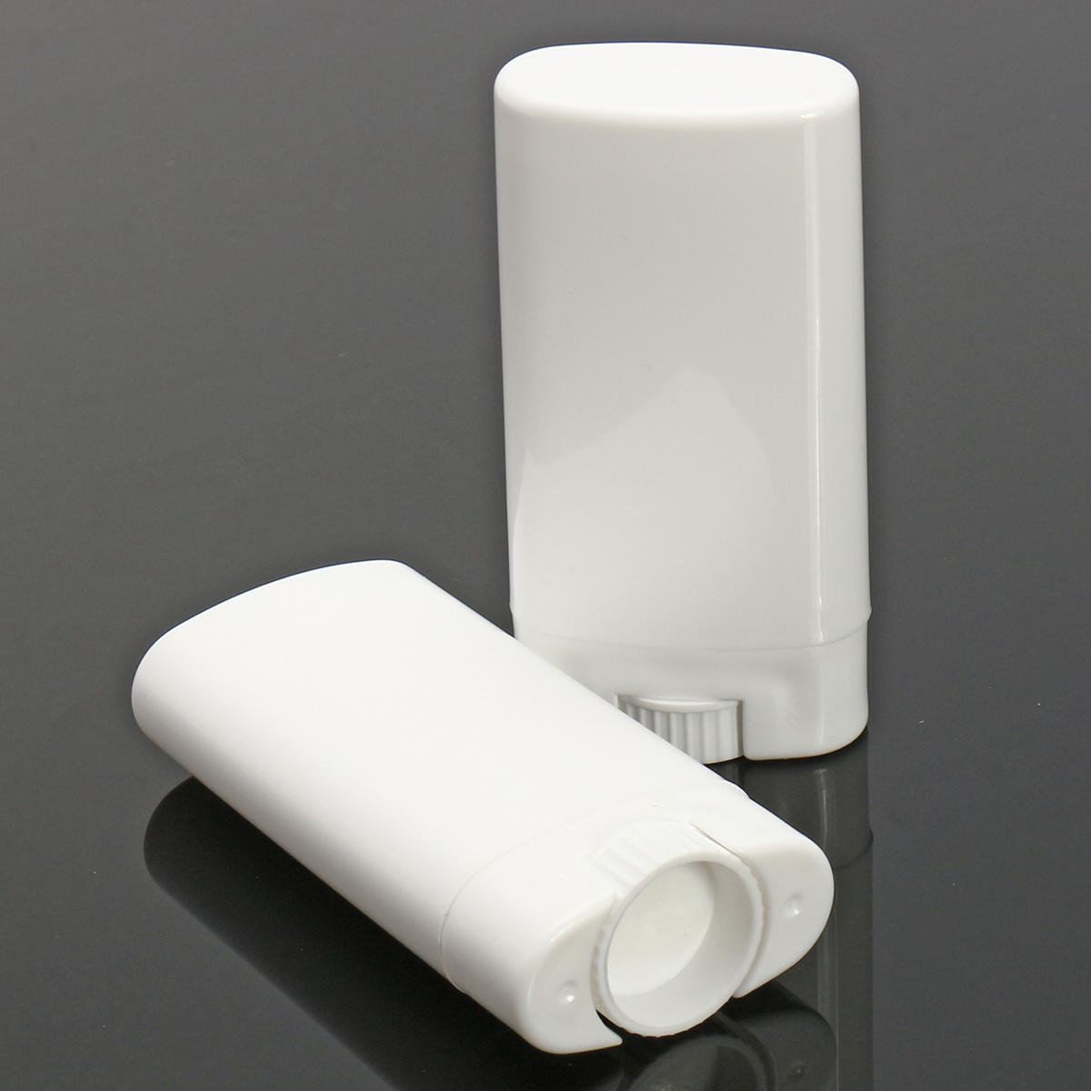 10st Wit Lege Deodorant Containers Hervulbare Ovale Lippenbalsem Twist Up Tube met Deksel Caps