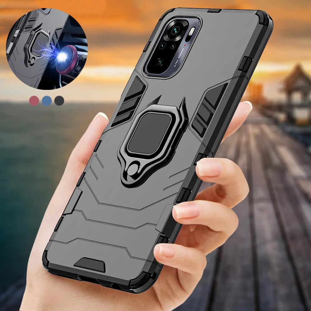 

Bakeey for Xiaomi Redmi Note 10 / Redmi Note 10S Case Armor Shockproof Magnetic with 360 Rotation Finger Ring Holder Sta