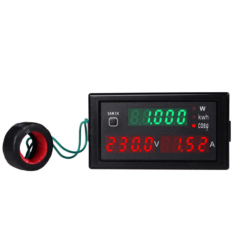 SINOTIMER SPM001 AC 80-300V/300-450V 0-100A LED Digital AC Voltmeter Ammeter KWH Power Energy Meter 