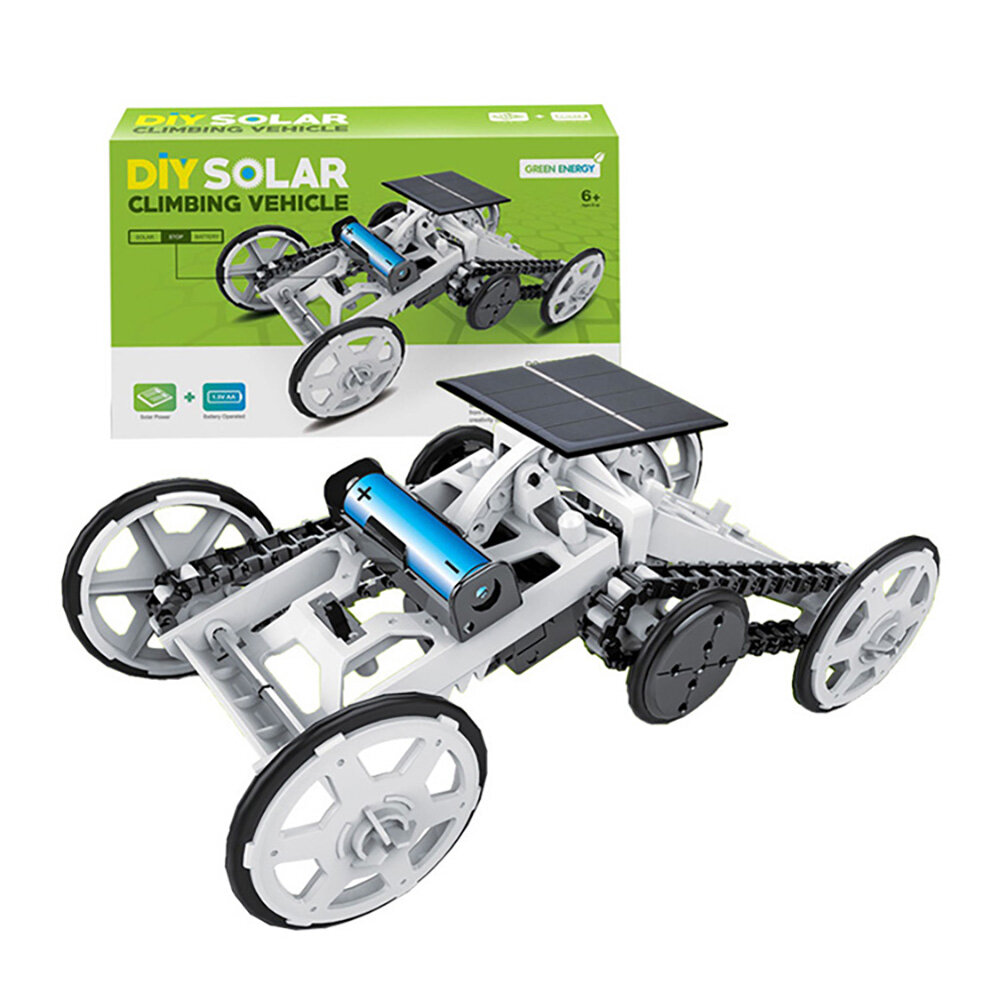 

STEM Toy 4WD Car DIY Climbing Vehicle Motor Car Educational Solar Powered Car Engineering Car for Kids&Teens, Science Bu