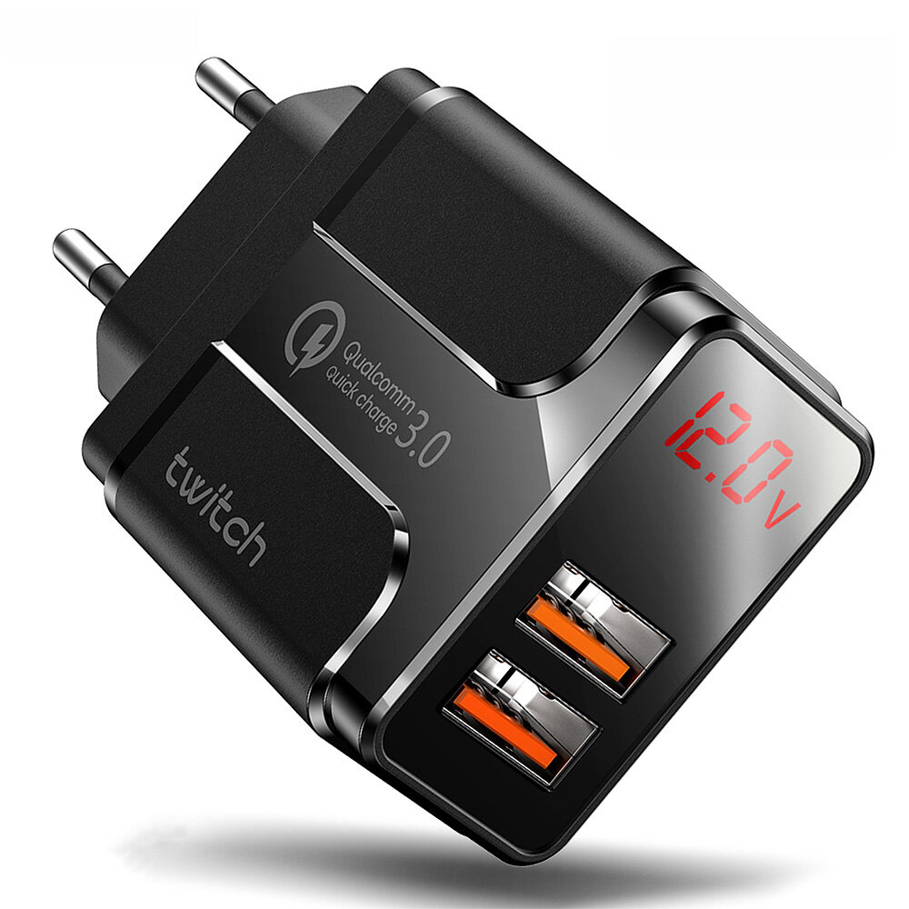 

Twitch 18 Вт 2-портовое зарядное устройство USB Dual QC3.0 FCP AFC MTK Адаптер для настенного зарядного устройства с быс