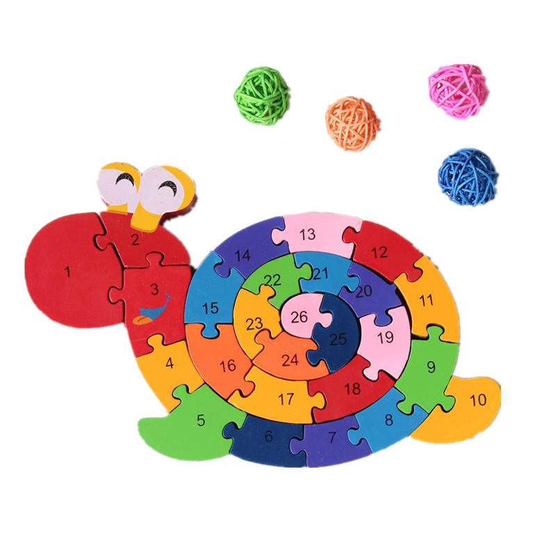 

26Pcs Multicolor Письмо Детский образовательных строительных блоков Улитка игрушка головоломка для детей подарок