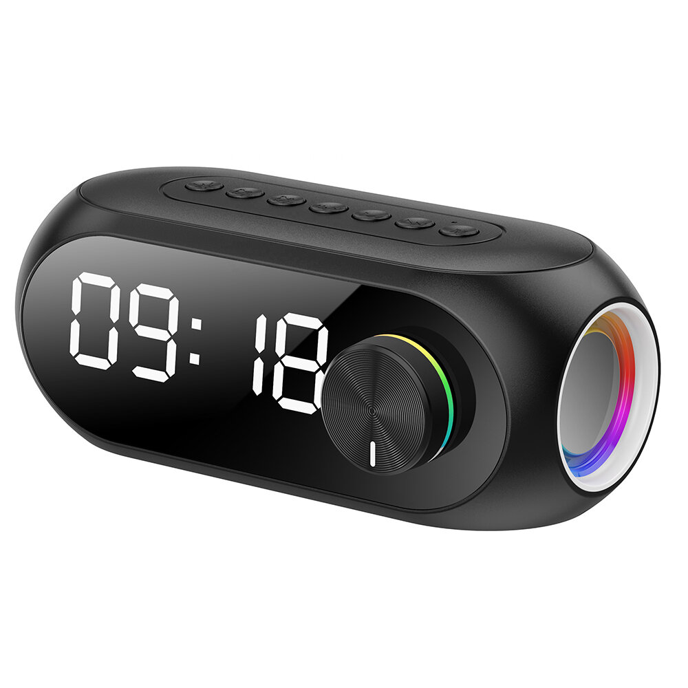 S357 Portable Speaker bluetooth 5.0 Speaker Colorful Lights Mirror Digital Alarm Clock Support TF Card Wireless Speaker