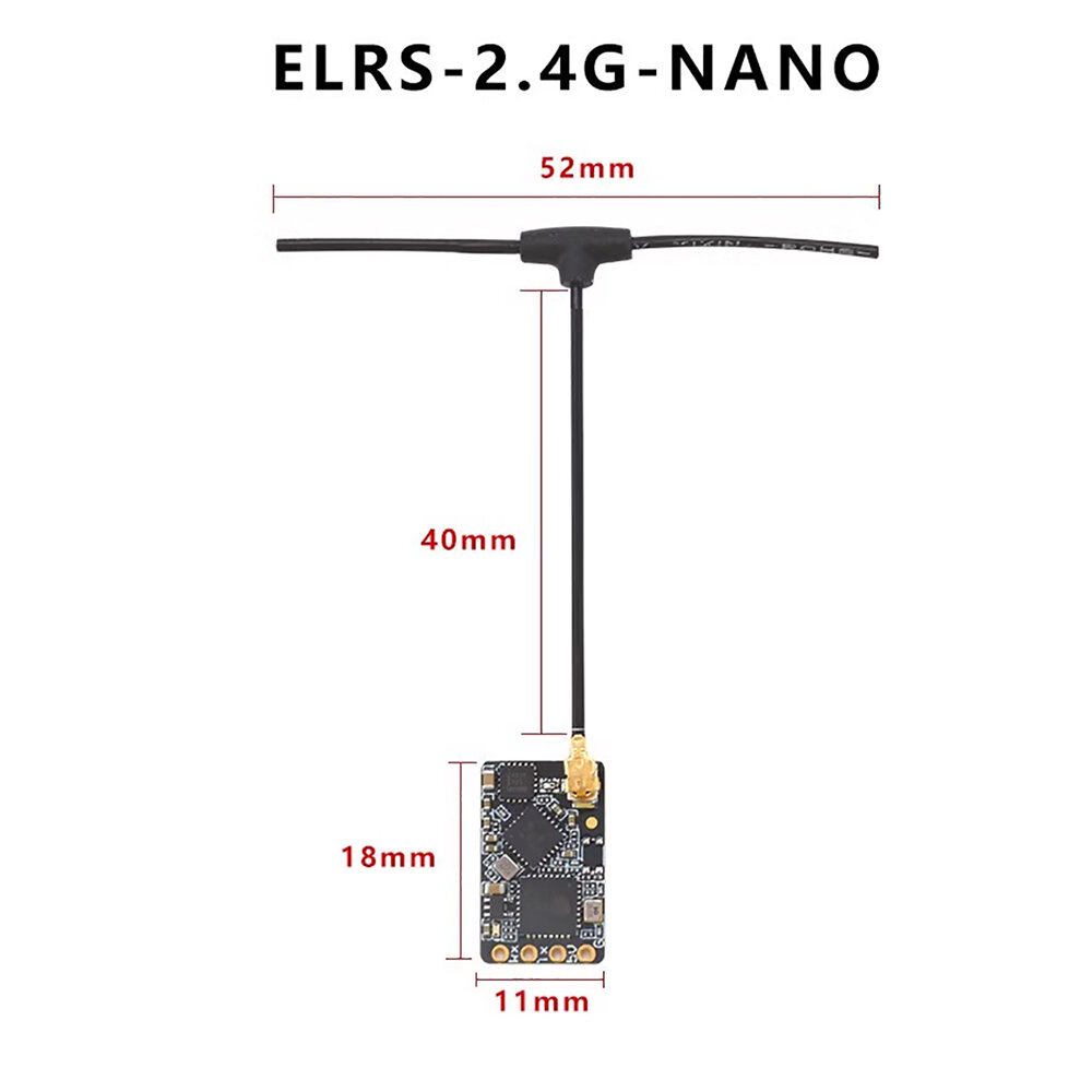 BAYCKRC Cooai ELRS-2.4G-Nano 100mW ExpressLRS Receiver black T-shape antenna