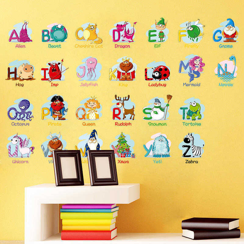 DIY Children's Nursery School Background Alphabet Wall Stickers
