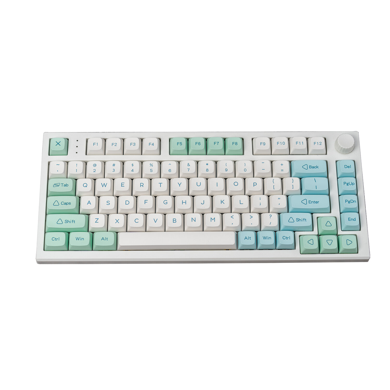133 Keys Ice Mint PBT Keycap Set White Blue XDA Profile Sublimation Keycaps for Mechanical Keyboards
