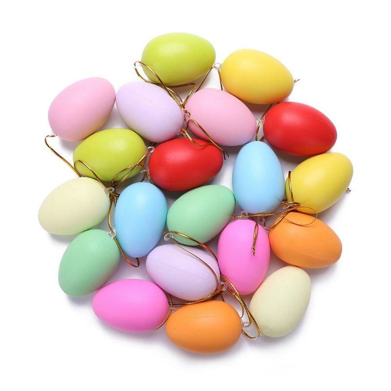 

12pcs Easter Decorations DIY Painting Eggs Mixed Color Artificial Eggs Kids Toy for Home Office