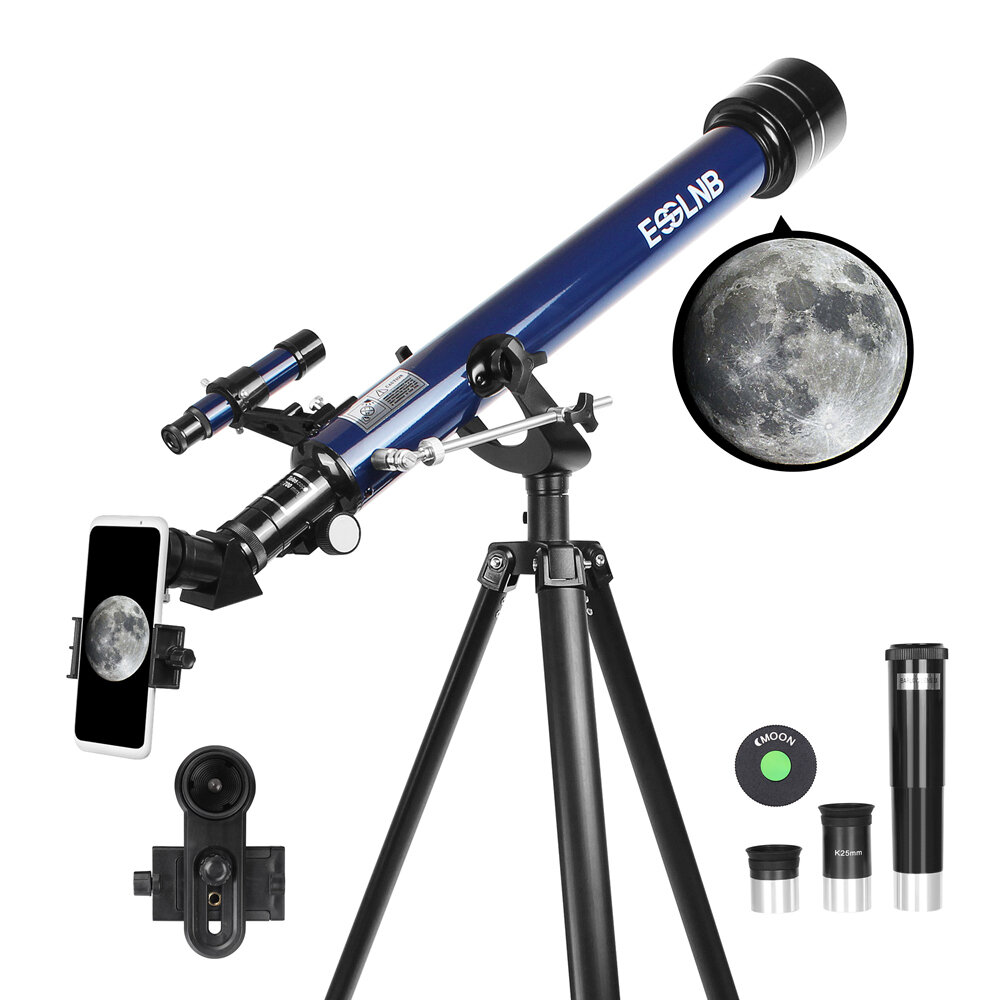 [US Direct] ESSLNB 28X-350X Telescópio Astronômico de 60mm Telescópios de Astronomia Profissional para Adultos e Iniciantes em Astronomia ES2016