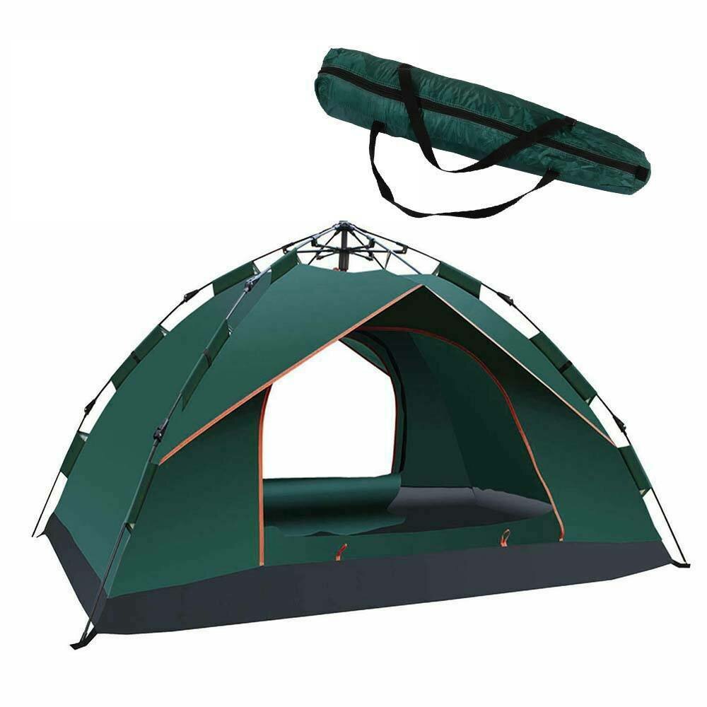 Rodzinny namiot kempingowy dla 2-3 osób, automatyczny namiot natychmiastowy, wentylowany, wodoodporny, wiatroszczelny, odporny na promieniowanie UV, zewnętrzne zadaszenie